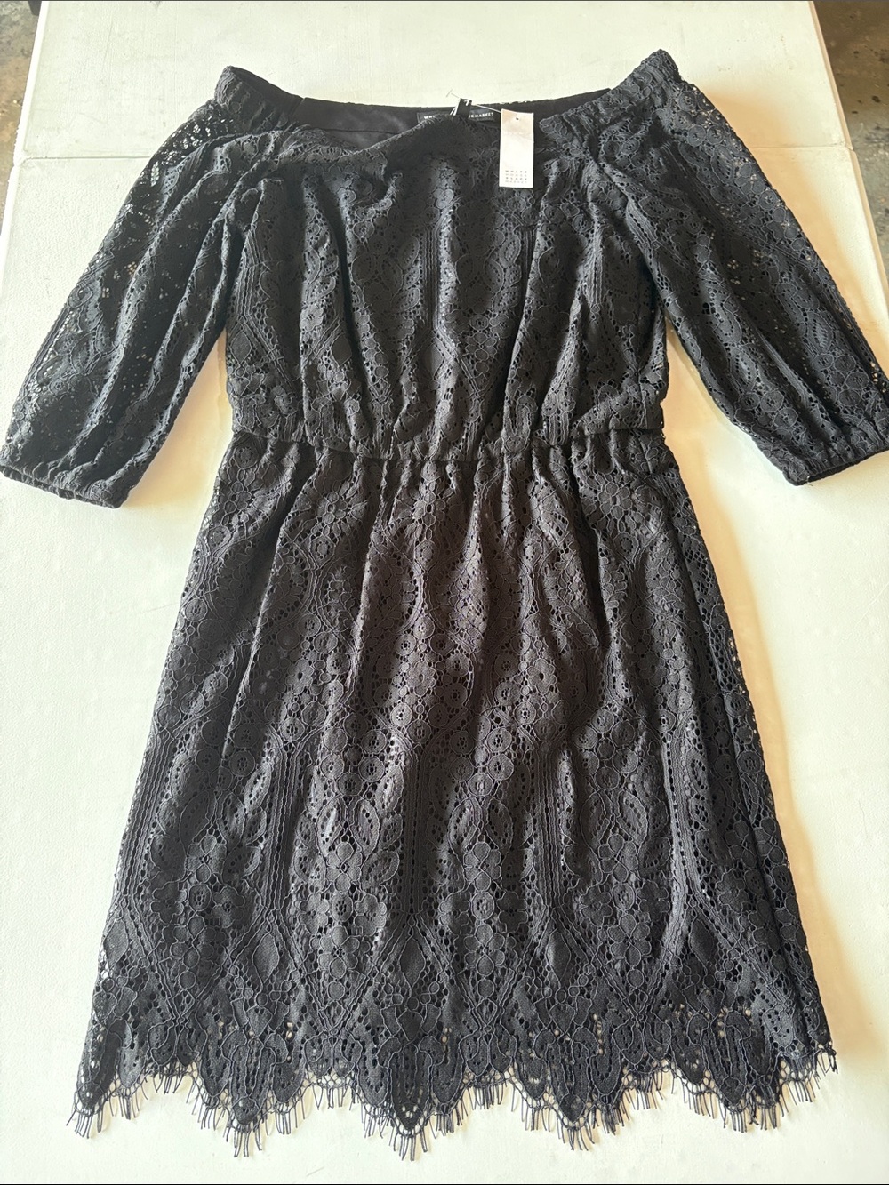 White House Black Market Black Lace Off-Shoulder Dress